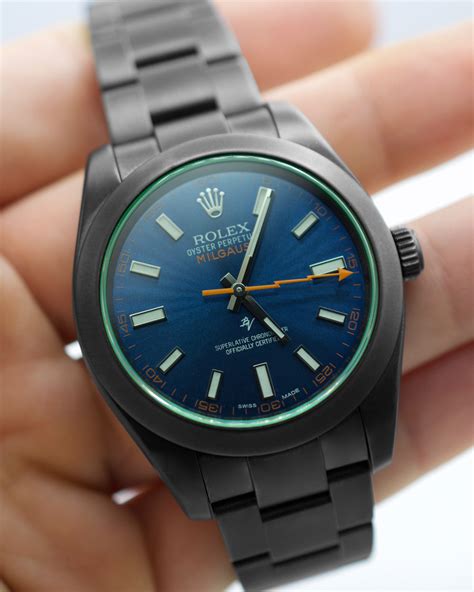 rolex milgauss black limited edition dlc pvd|Rolex watch Milgauss price.